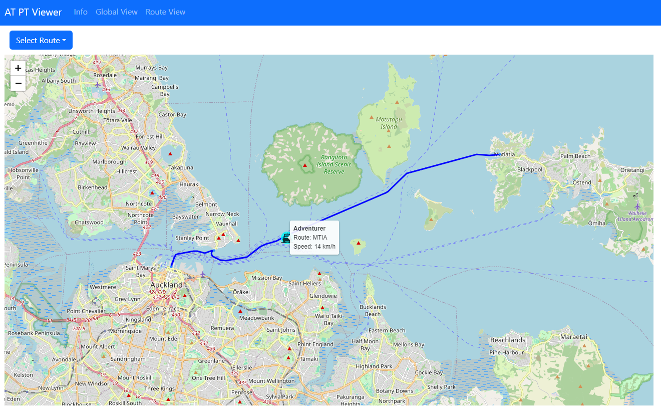 Route View Page (Viewing MTIA Ferry)